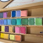 Handmade Pastel Watercolors  23 In Wood Palette  Preowned 