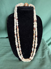 Hawaiian 100  Shell  Momi And Kahelelani    Necklace 2 Strands  Triple 30    Long