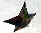 Festive Moravian Star Candle Holder Handcrafted Stained Glass Star Lantern