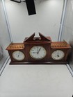 Beautiful Vintage Electric Swift   Anderson Mantel Clock Barometer Thermometer 