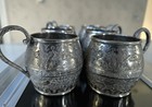 6 Genuine Antique Middle Eastern Solid Silver Tea Glass Holder Master Mohazzab