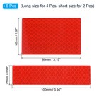 6pcs 1x4  2x3  Reflective Patch Hook And Loop Fastener Safety Appliques Red