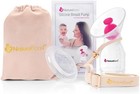 Silicone Breast Pump With Lid  Stopper  Strap  Pouch  Breastfeeding Essential   