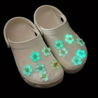 8pc Glow Sakura Cherry Blossom Flower 26mm Shoe Charms For Crocs Or Shoe Laces