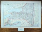 Vintage 1911 New York Map 22 x15  Old Antique Original Buffalo Niagara Falls Ny