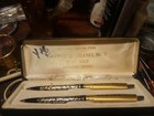 Arpege Chanel No 5 Ballpoint Pen Set Vintage 14kt Gold Perfume Writing Pens