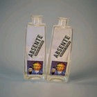 2 Absente Bottles  empty    2 Absente Glasses Absinthe Refined Decorative Usable