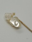 Mother Of Pearl Sea Horse Gold Tone Hat Pin Lapel Pin Mop Vintage Jewelry Used