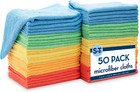 50 Pack Microfiber Cleaning Cloth  Bulk Microfiber Towel For Home  Reusable M   
