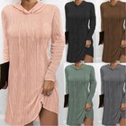 Women s Long Sleeve Knitted Hoodie Pullover Tops Pullover Dress Hooded Top Hot