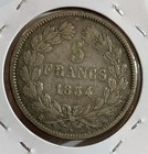     1834 France 5 Francs Silver Coin  Xf    Asw  0 7234oz   