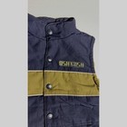 Oshkosh Size 4 Kids Puffer Vest Navy Blue Green Colorblock Quilted Snap Front