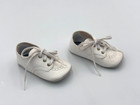 Vintage White Leather Baby Crib Lace-up Shoes