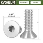 40 Pcs 1 4 -20 X 1 Flat Head Socket Cap Screws Bolts  Countersunk Allen Bolts   