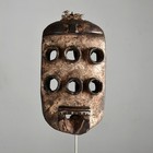 African Grebo Multi Eye Mask Ivory Coast Carved Wood With Kaolin  Tribal Mask