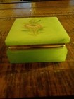 Vintage Square Green Onyx Jewelry Trinket Box