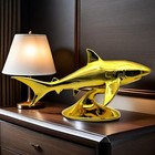 11 8 Inch Shark Statue Electroplate Figurine Decorative Sculpture Resin Colle   