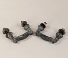 Antique French Cast Iron Door Pulls  Ornate Rococo Architectural Salvage