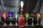 Beyer Bez1 Various Colors Cut To Clear Decanter 6 Hock Wine 
