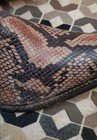 Tony Lama Women   s Snake Print Fringe Ankle Boots Zip Leather Us 9 5 B