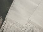 Pair Antique Large French Country Linen Towels W Fringes Never Used 57 L X 25 Vg