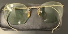 Antique Rimless Gold With Green Lenses Spectacles Glasses