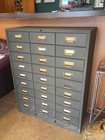 Vintage Cole Steelmaster 27 Drawer Index Card Style Cabinet Industrial Metal