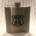 Route 66  Stainless Steel Hip Flask 6 Oz Metal Pocket Travel
