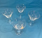 Set Of Four  4  Liquor Cocktail Etched Glass 5 1 2  Tall Four  4  Lcm2 A