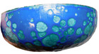 Spectacular Copper Enameled Bowl Blue And Green Pebble Look 2 1 4  X 6 5 8 