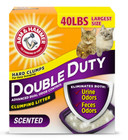 Arm   Hammer Double Duty Clumping Cat Litter  Odor Control  Scented  40lb  2 Pkg