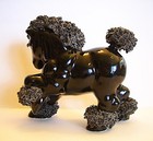 Vintage 1950s Murray Kreiss Ceramics Black Spaghetti Horse Figurine Mcm Japan
