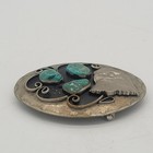 Vintage Silver   Turquoise Navajo Eagle Belt Buckle  Probably Usa No Makers Mark