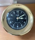 Rare Weems   Plath Ship   s Bell Black Face Brass Clock chimes  Brass Case Germany