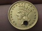 1882  1 Gold Indian Princess One Dollar Coin- Vf Details