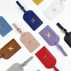 Leather Luggage Tag Address Label Suitcase Travel Bag Name Id Holder