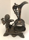 Antique Victorian Boy Sailor Figural Napkin Ring W Bud Vase Reed  barton