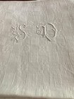 7 Large Vintage French Napkins With Monogram S D From France 26  X 27 