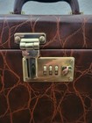 Vintage Dillard s Faux Crocodile Embossed Leather Cosmetic Jewelry Train Case
