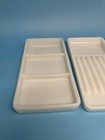 3 American Cabinet Co Milk Glass Dental Tool Trays Antique Made In Usa