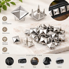 100pcs 4 Prong Square Pyramid Metal Studs Rivets Leathercraft Bag Clothes Diy
