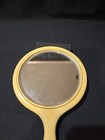 Vintage Ivory Handheld Beveled 10  X 6  Mirror Bakelite Celluloid 
