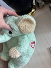 Ty Elephant Baby Plush Mint Green Rattle Stuffed Animal 2000 Vintage