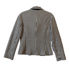 Coldwater Creek Houndstooth Blazer Wool Blend Knit Jacket Button Front Xs Preppy