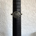 Vintage Harley Davidson 925 Sterling Silver Mod Skull W  Flames Womens Ring 5