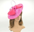 M8109 fuschia kentucky Derby Church Wedding Easter Tea Party Sinamay Fascinator