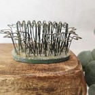 Vintage Blue Ribbon Flower Holder Frog Holder Hairpin Metal Wire Oval Base  4