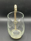 Vtg  Mcm Libbey Clear Glass Martini Pitcher W  Gold Tone Metal Handle 6  Tall