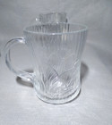 Vtg Glcoloc Canterbury Crocus Flower Leaf Clear Glass Tea Coffee Cup Mug 6pc Set