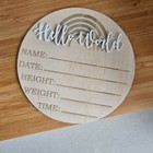 3d Birth Announcement Name Plaque Disc Baby Shower Milestones Gift Personalised